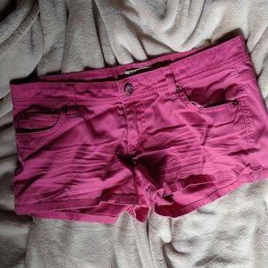 Juniors Pink Denim Shorts